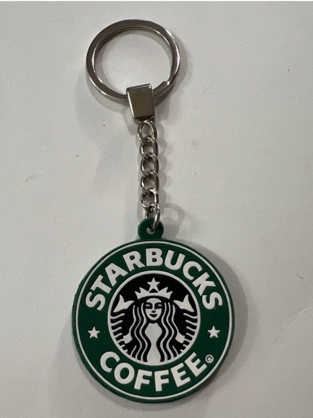Starbucks Green and White Logo Keychain